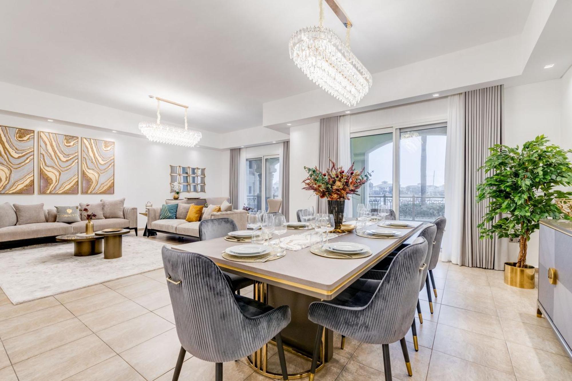 شقة Globalstay. Luxury 3 Bedroom + Maid Townhouse With Sea View دبي